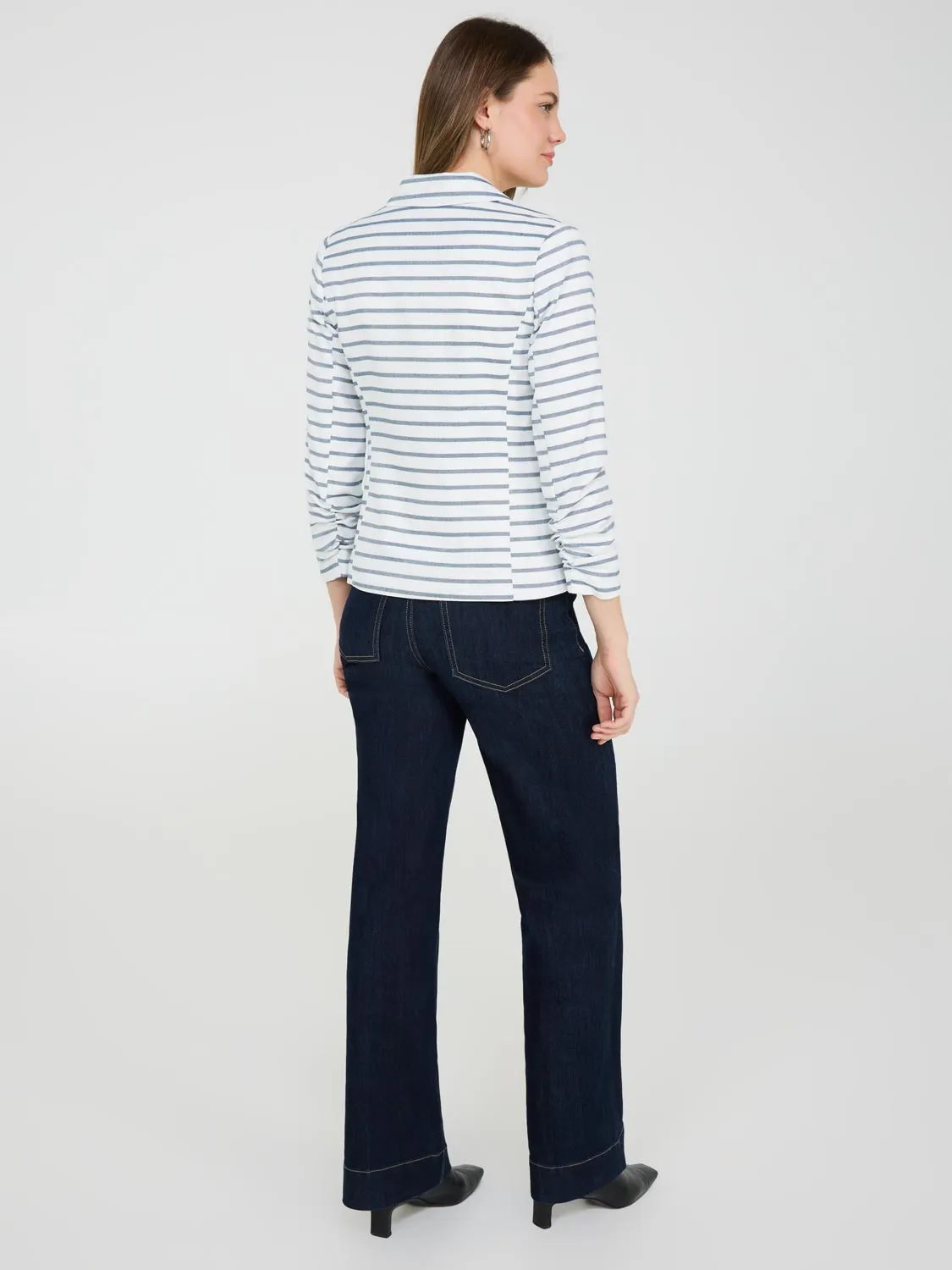 1-Button Striped Blazer