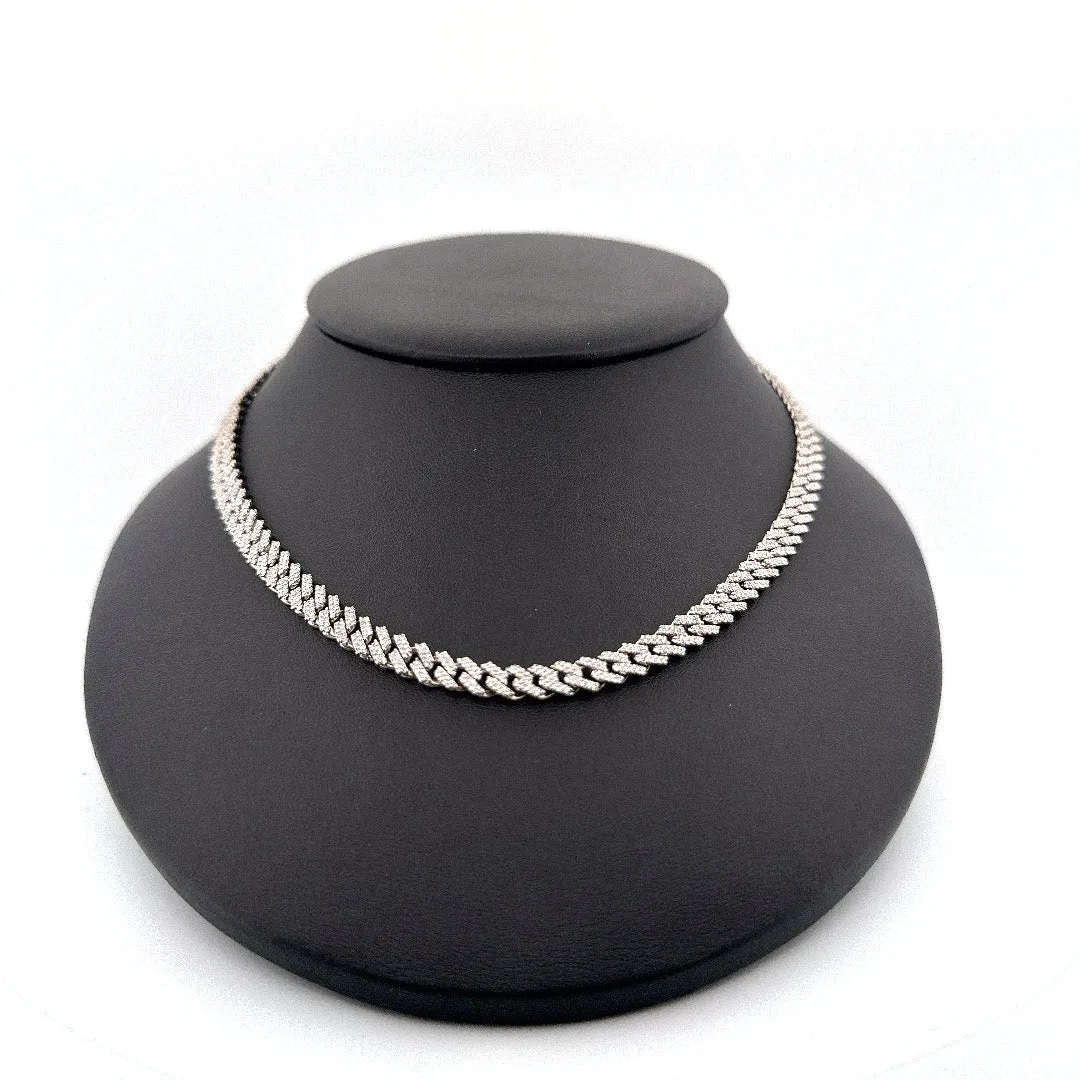 10K White Gold Sharp-edge Cubanlink