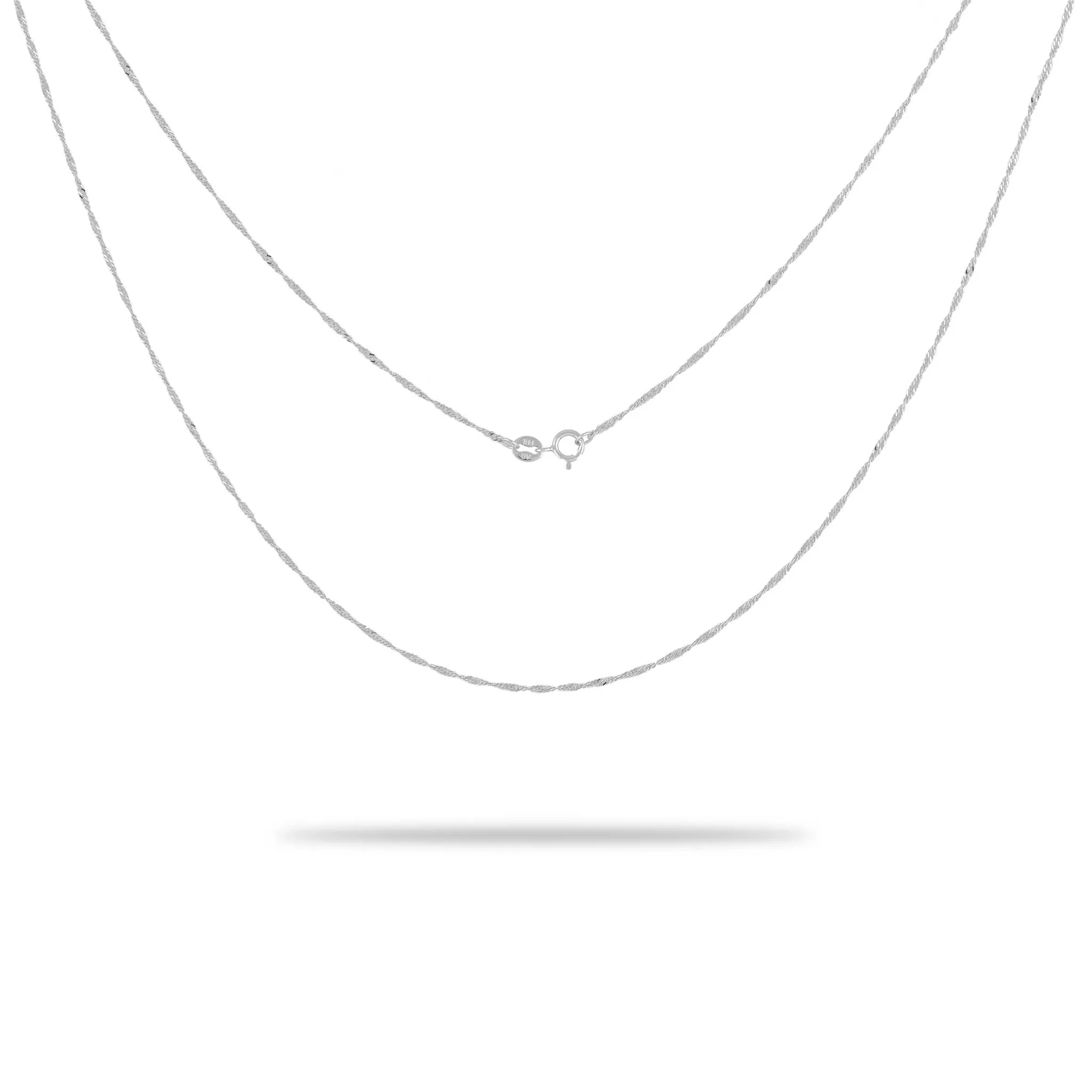 1.0mm Singapore Chain in White Gold