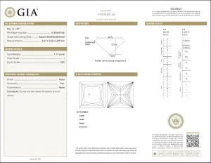 1.13 Carat Loose I / VS2 Princess Cut Diamond GIA Certified