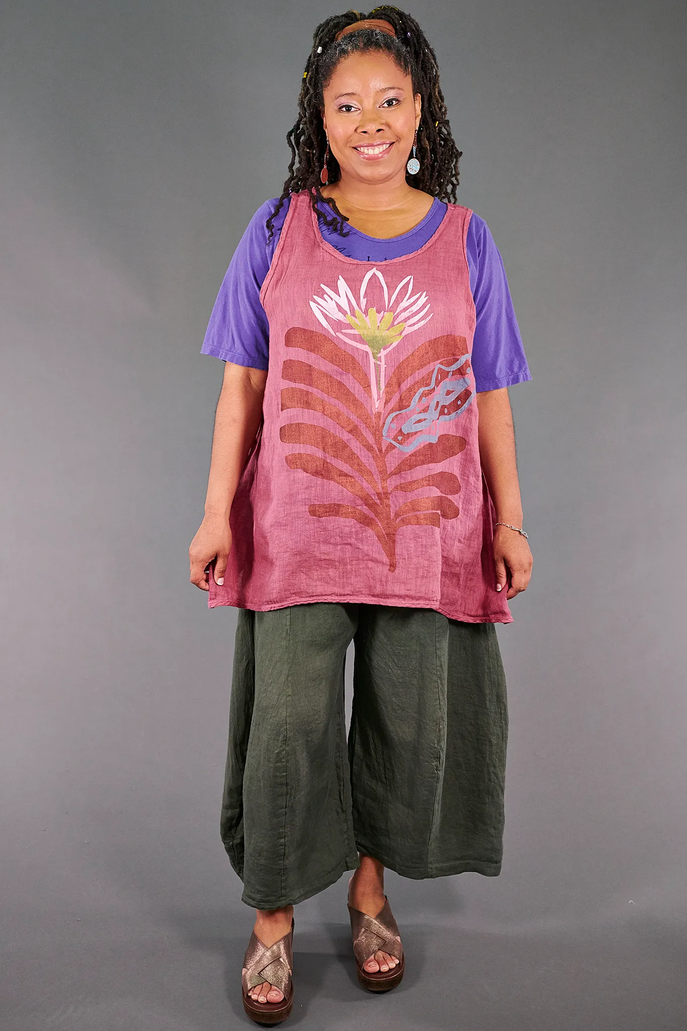 1196 Swing Linen Tank-Bloom-Bold Synthesis