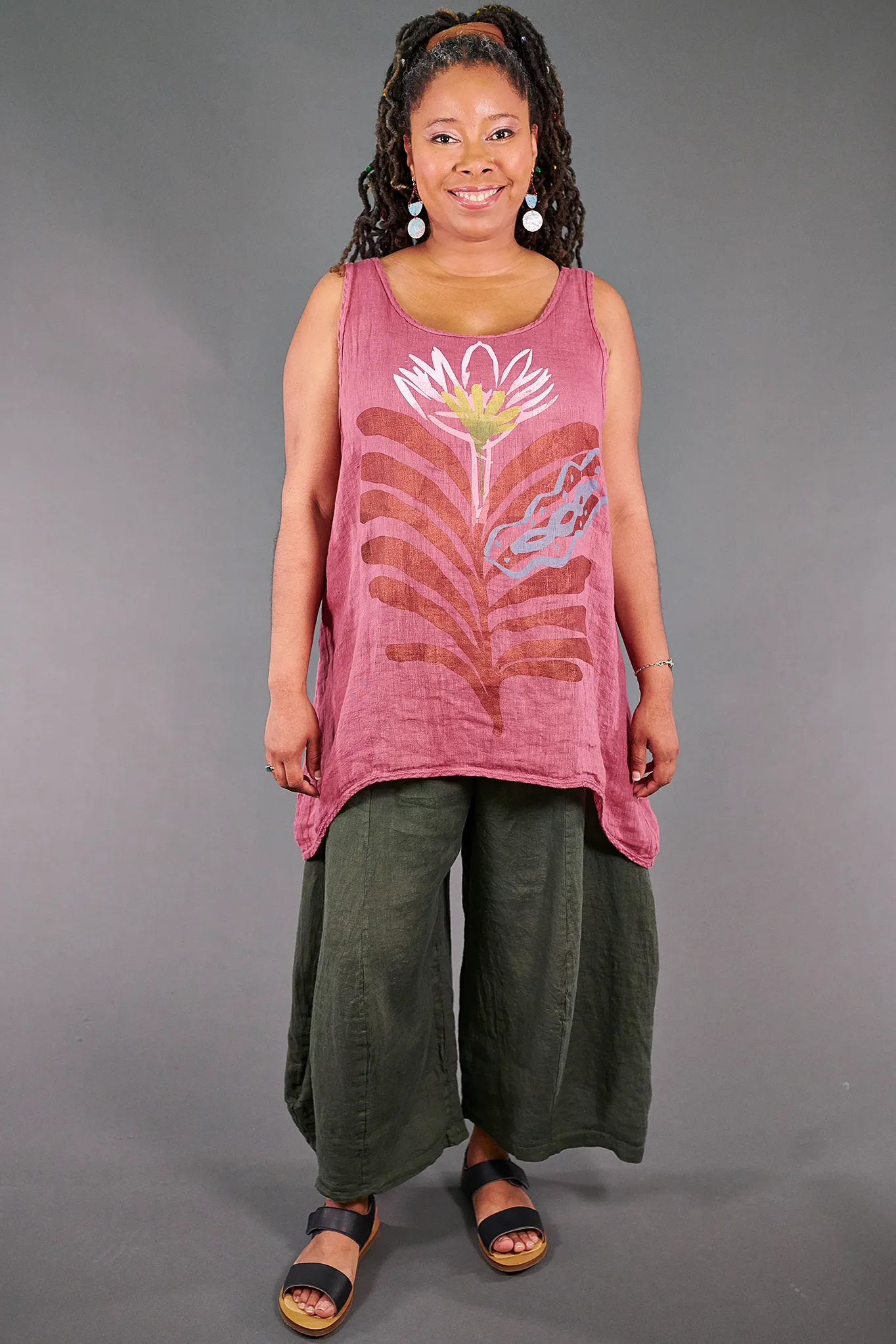 1196 Swing Linen Tank-Bloom-Bold Synthesis
