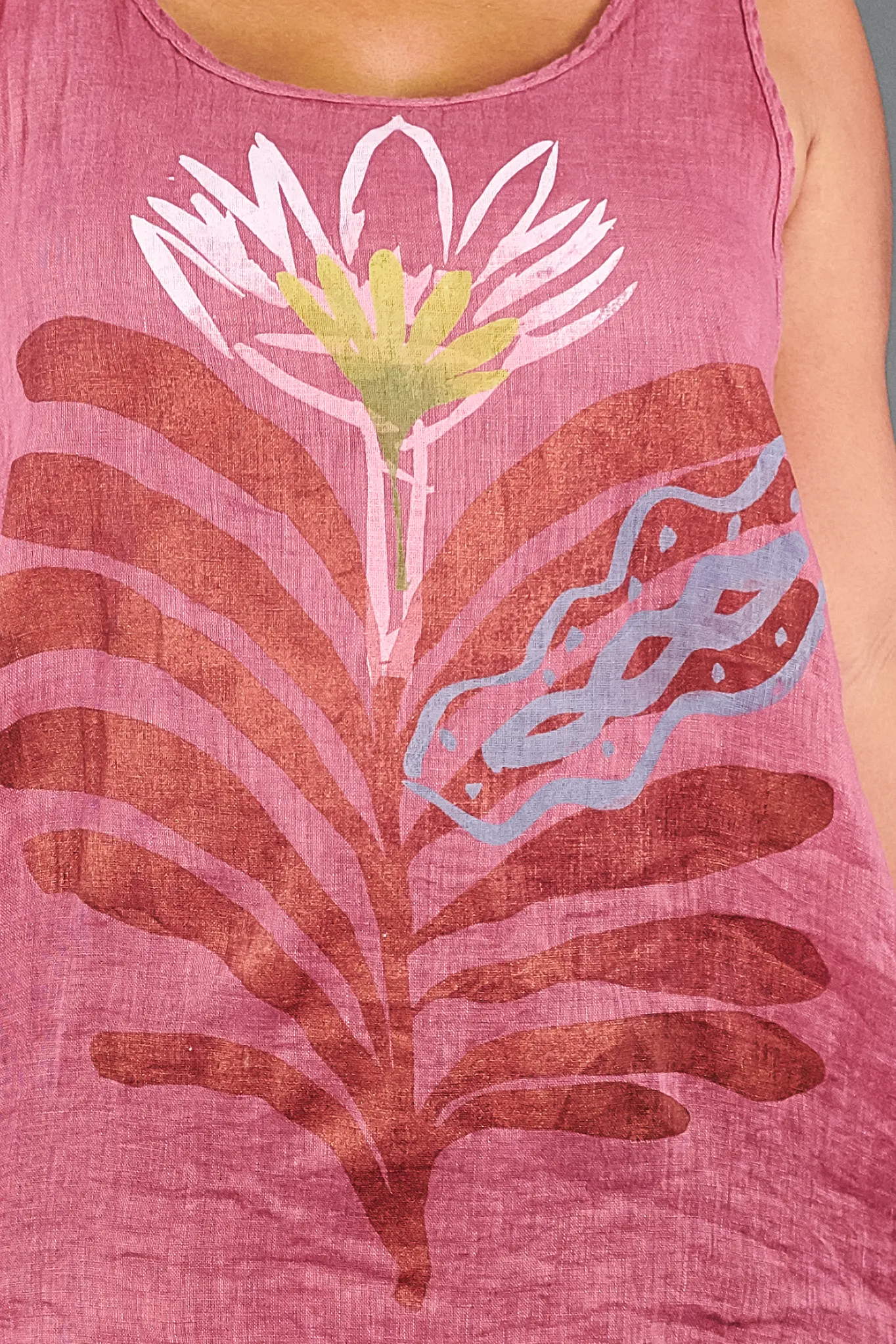 1196 Swing Linen Tank-Bloom-Bold Synthesis