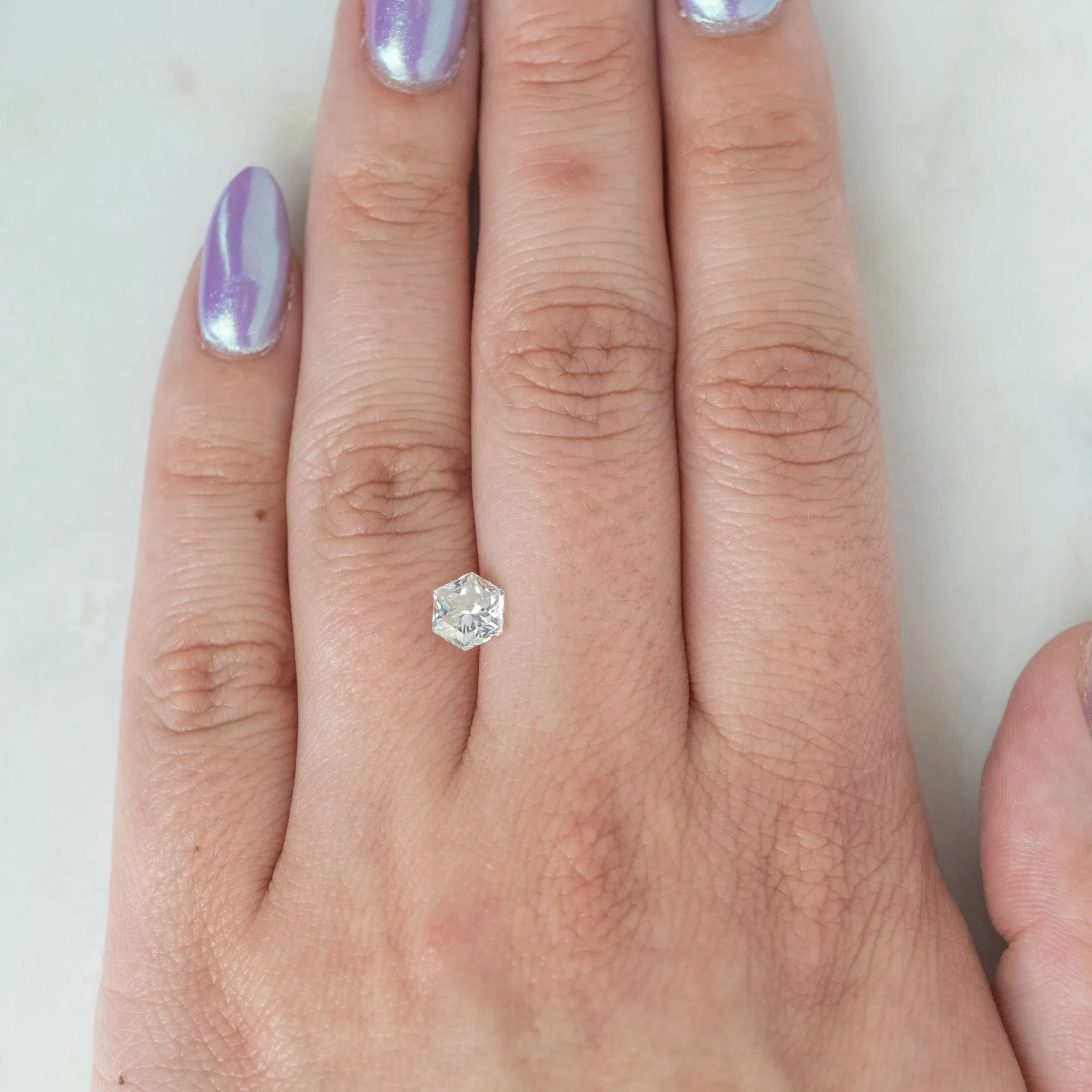 1.38 Carat White Hexagon Moissanite