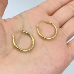 14K Bold Tube Hoop Earrings