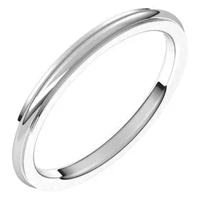 14K White 2 mm Comfort Fit Edge Band Size 6