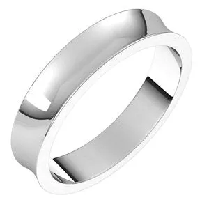 14K White 4 mm Concave Light Band Size 5