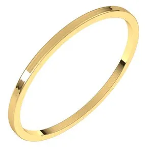14K Yellow 1 mm Flat Ultra-Light Band Size 8