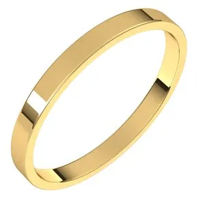 14K Yellow 2 mm Flat Ultra-Light Band Size 6.5