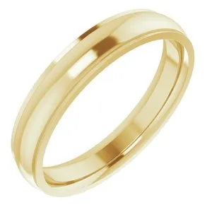 14K Yellow 4 mm Comfort Fit Edge Band Size 9