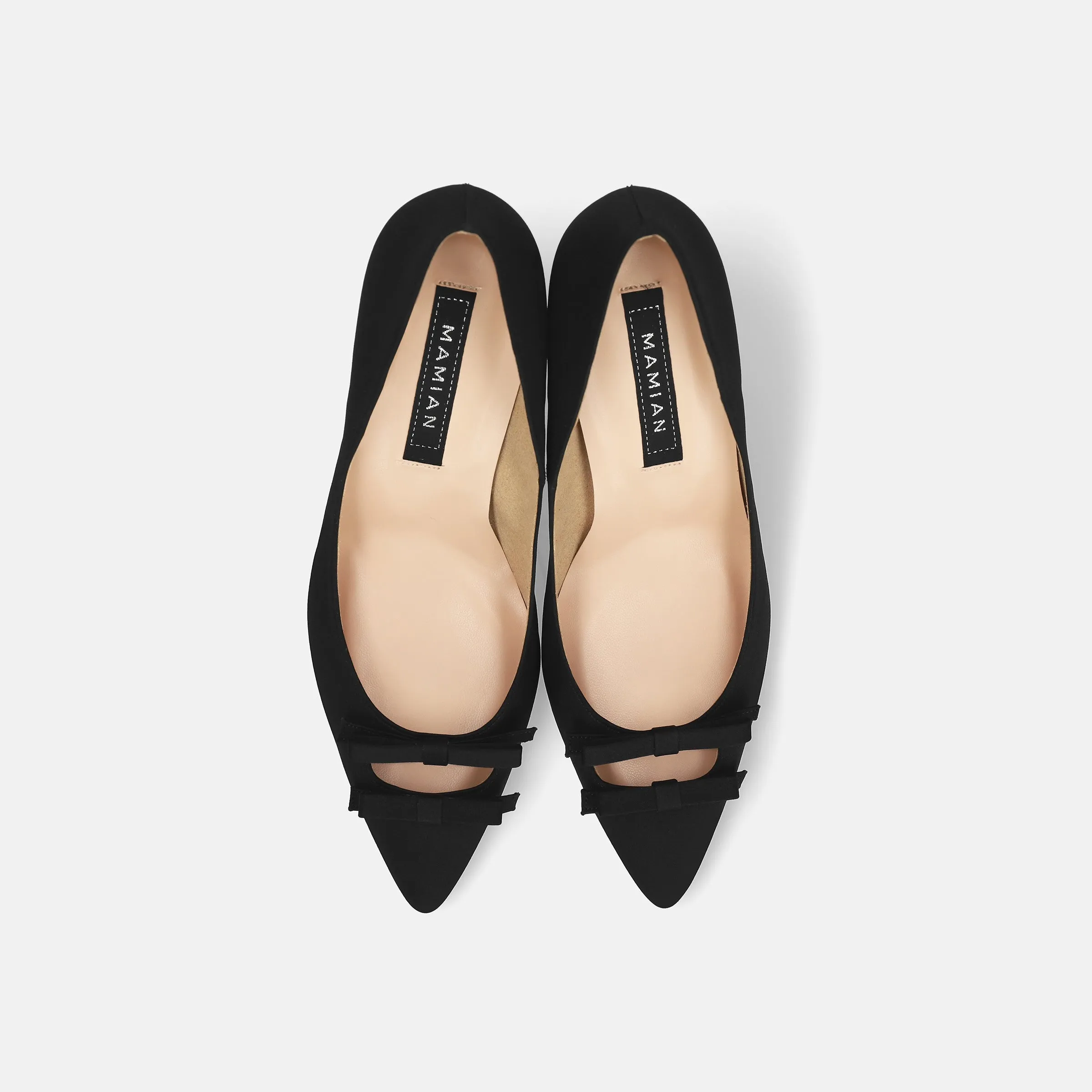 15%OFF: 2024SS: Double Ribbon Satin Pumps (m72021) Black