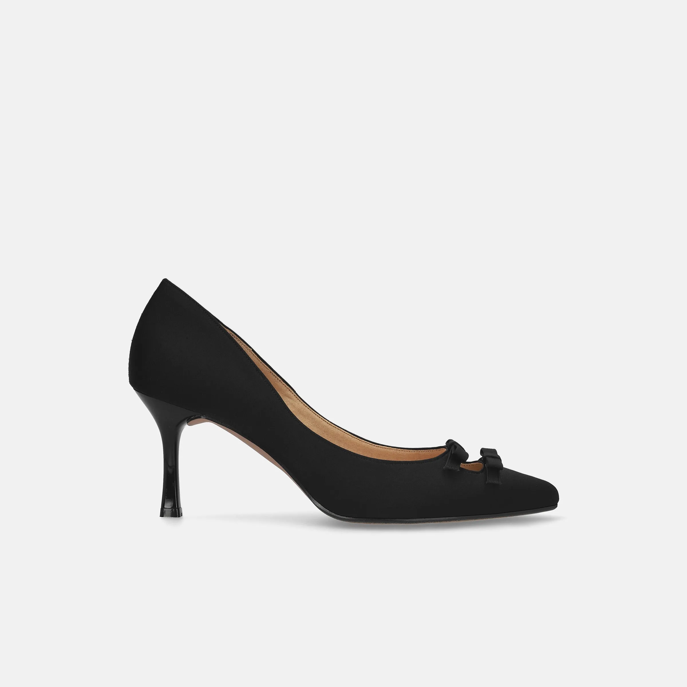 15%OFF: 2024SS: Double Ribbon Satin Pumps (m72021) Black