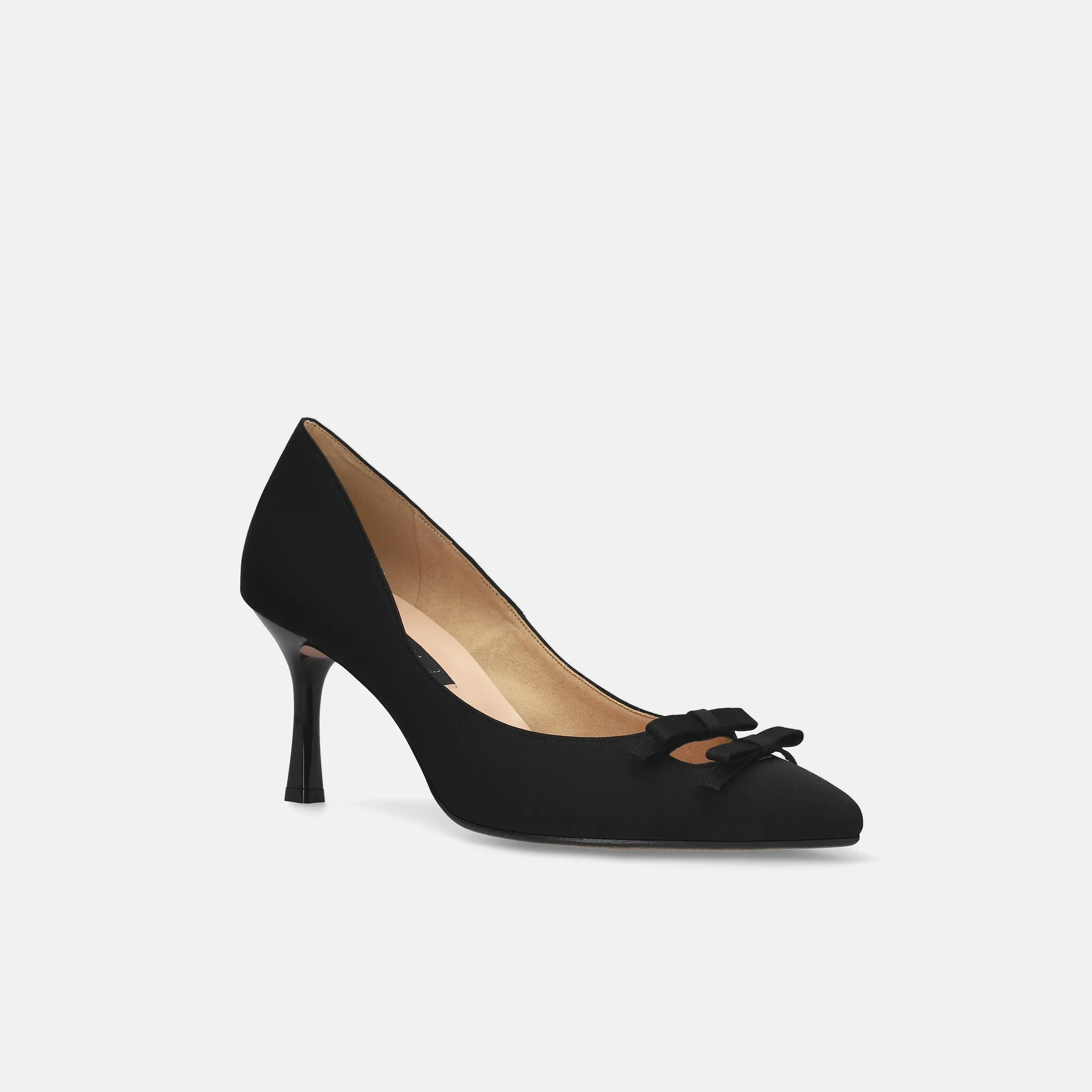 15%OFF: 2024SS: Double Ribbon Satin Pumps (m72021) Black