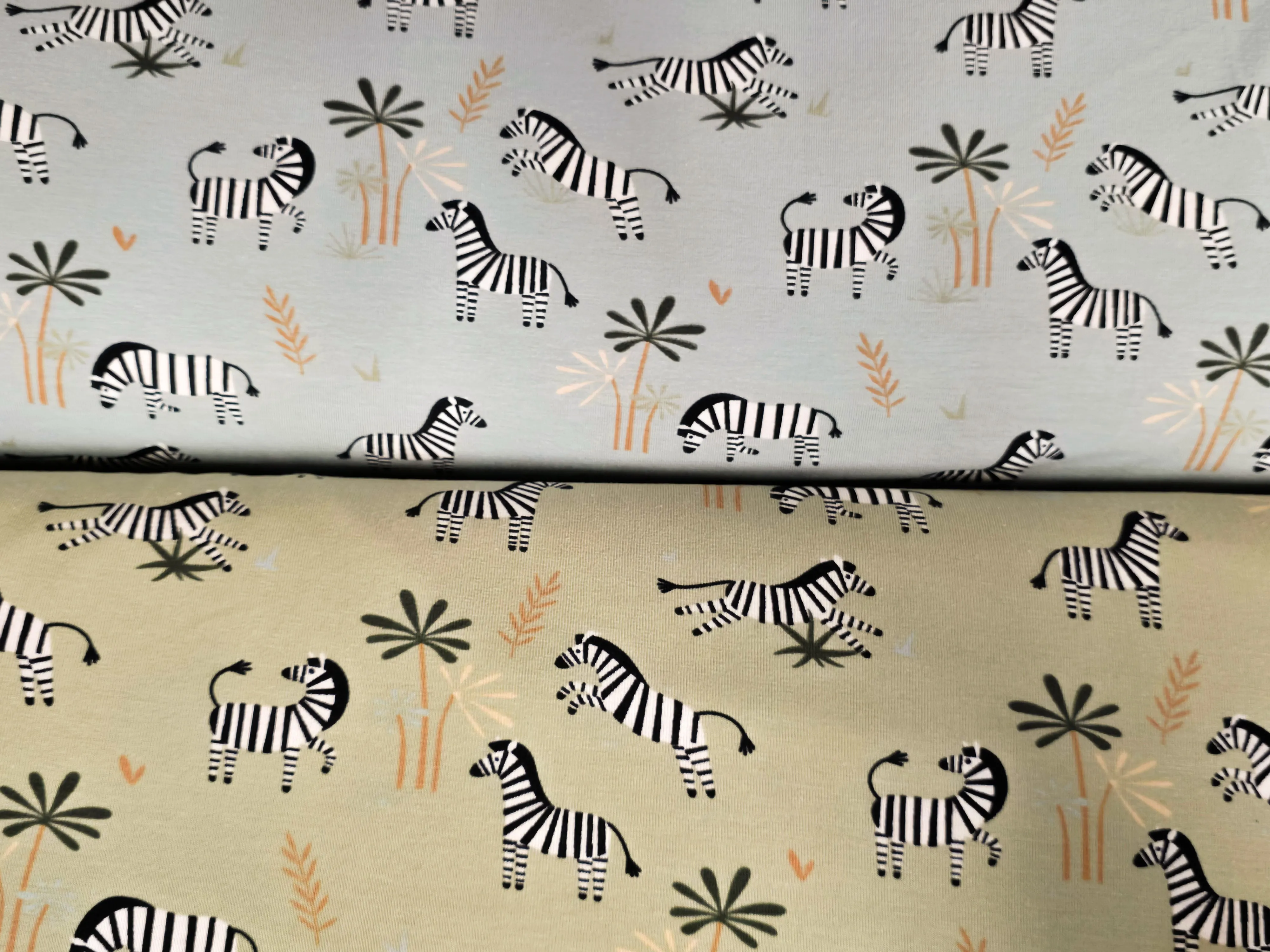 1.7M REMNANT BLUE ZEBRAS COTTON JERSEY