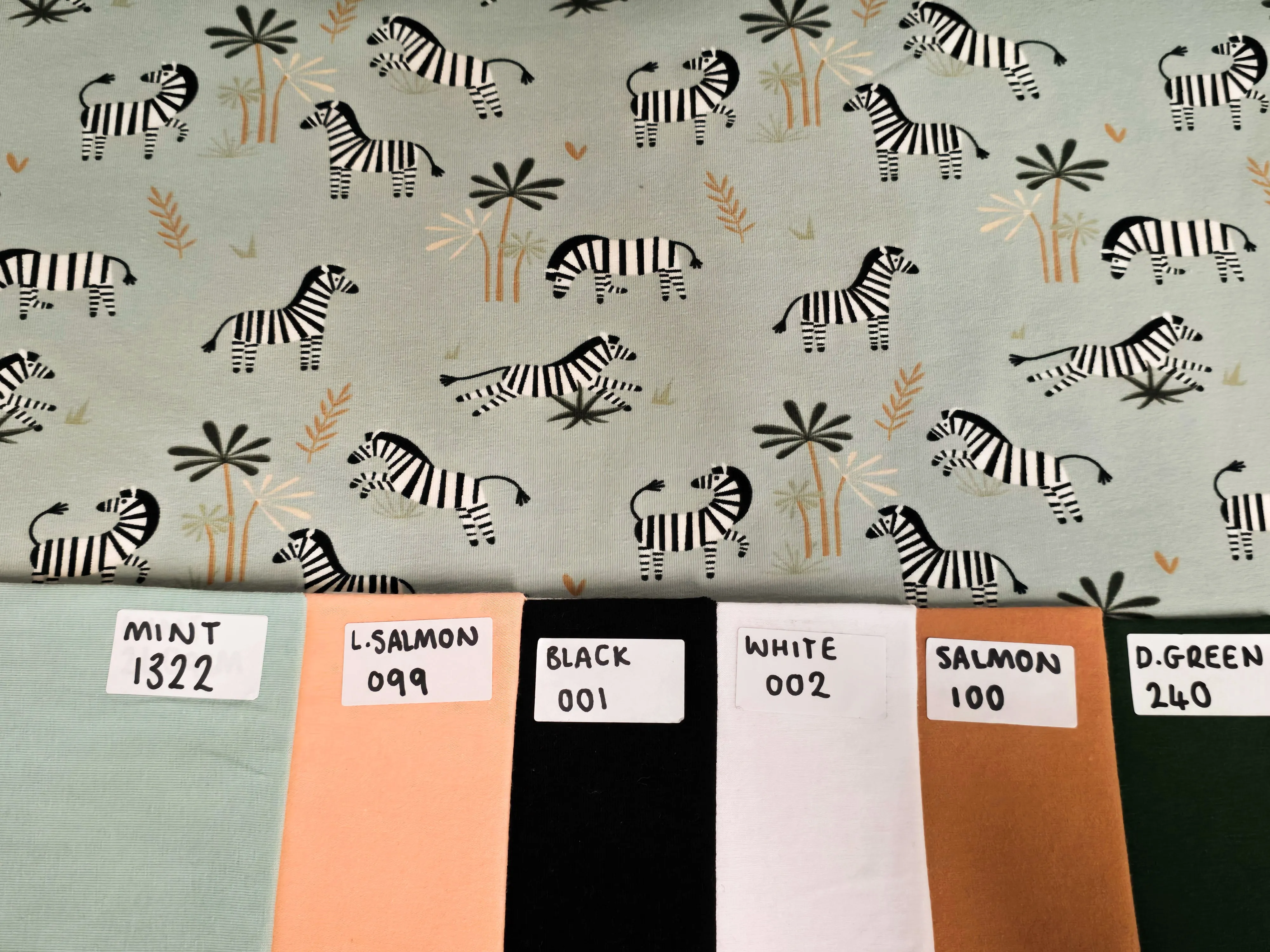1.7M REMNANT BLUE ZEBRAS COTTON JERSEY