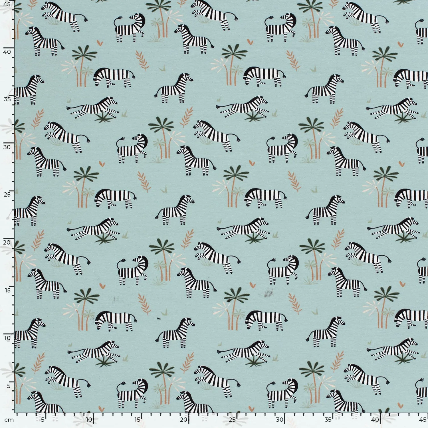 1.7M REMNANT BLUE ZEBRAS COTTON JERSEY