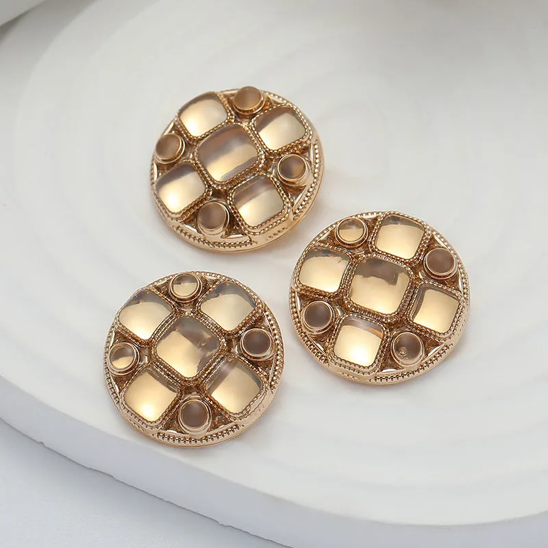 18-23mm Rose Gold Metal Shank Buttons for College Style Coats 3pcs