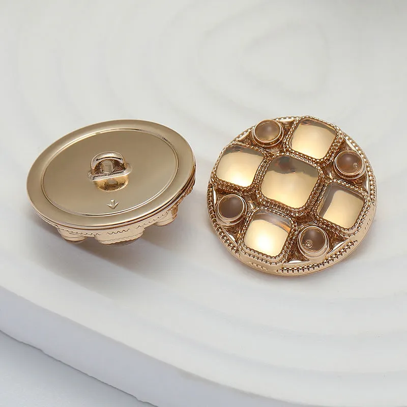 18-23mm Rose Gold Metal Shank Buttons for College Style Coats 3pcs