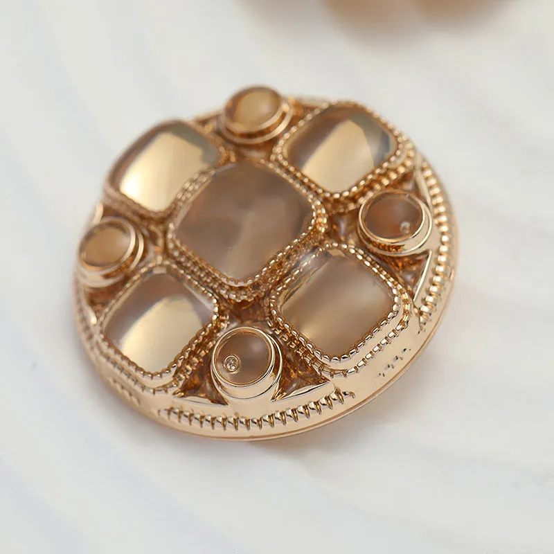 18-23mm Rose Gold Metal Shank Buttons for College Style Coats 3pcs