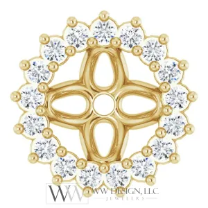 1/8 CTW Natural Diamond Earring Jackets 5mm Inside diameter - 14k Gold (Y, W, R), Sterling Silver or Platinum