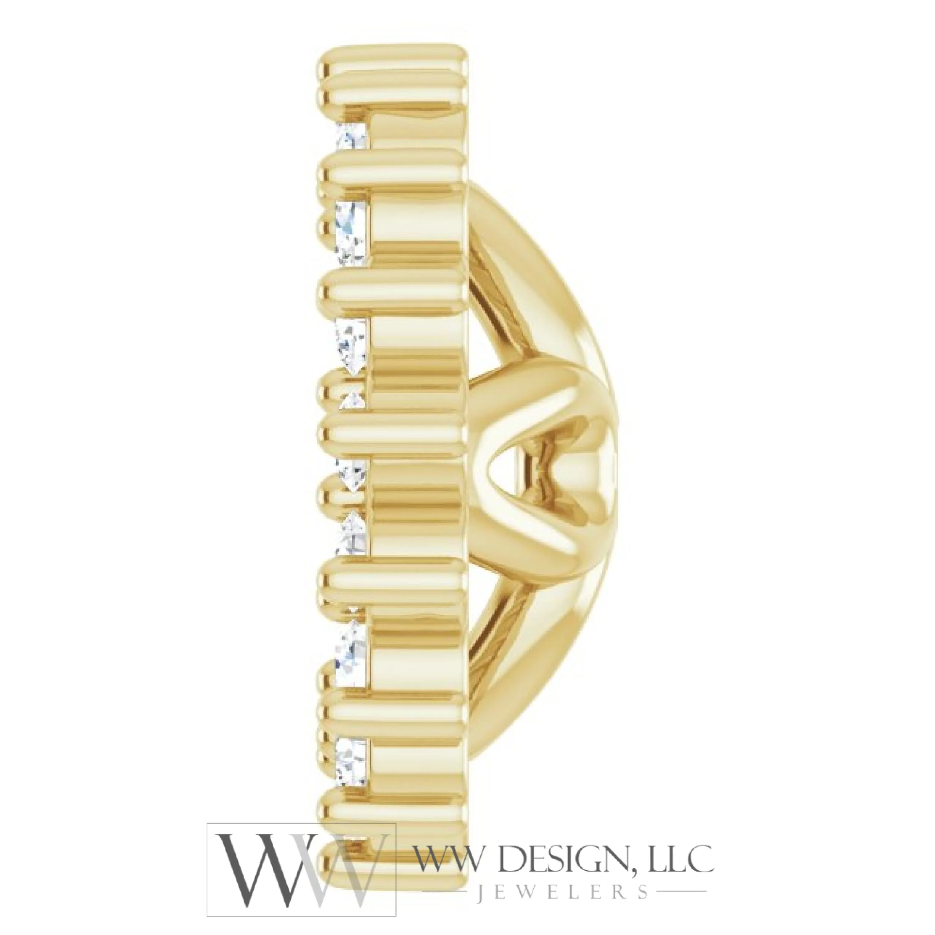1/8 CTW Natural Diamond Earring Jackets 5mm Inside diameter - 14k Gold (Y, W, R), Sterling Silver or Platinum
