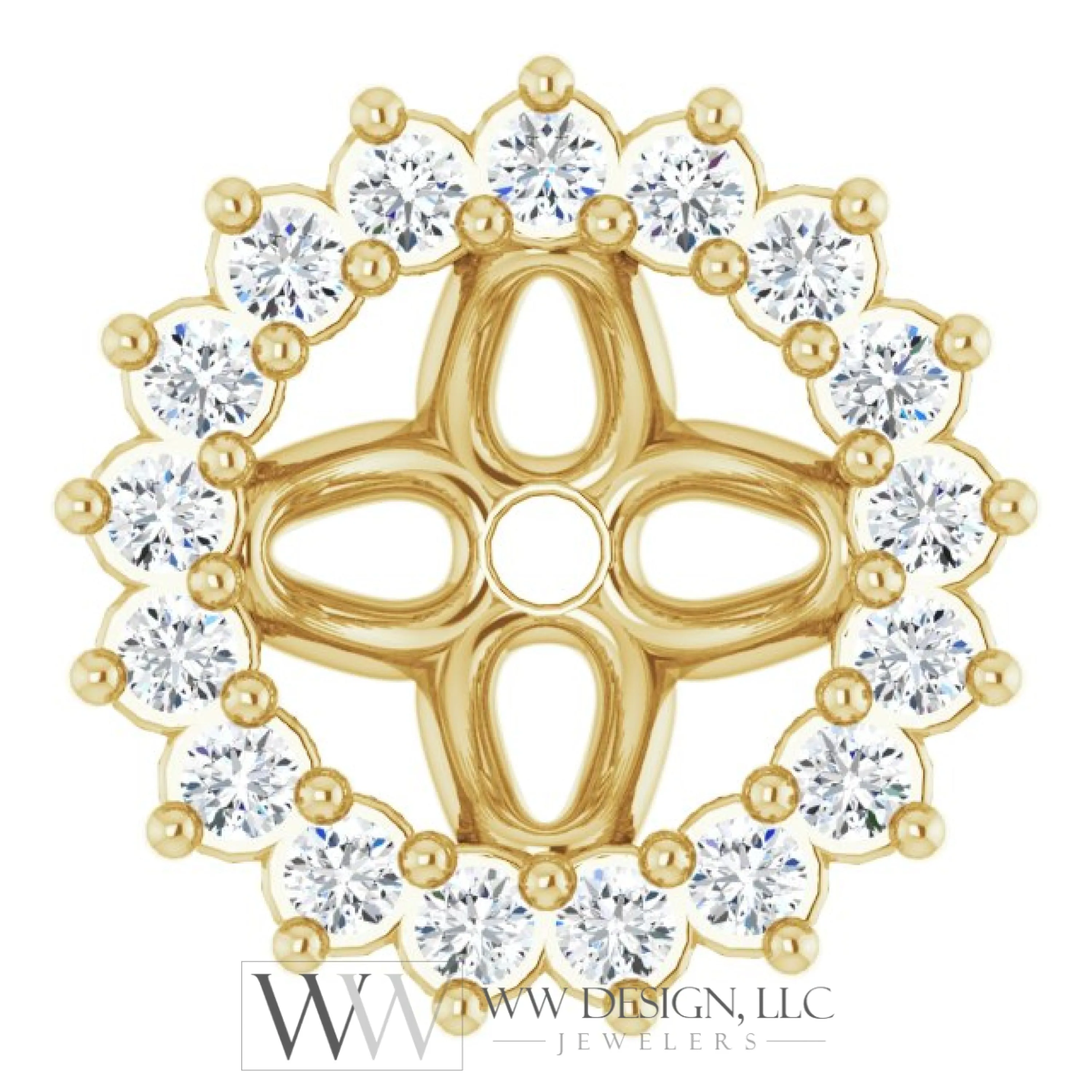 1/8 CTW Natural Diamond Earring Jackets 5mm Inside diameter - 14k Gold (Y, W, R), Sterling Silver or Platinum