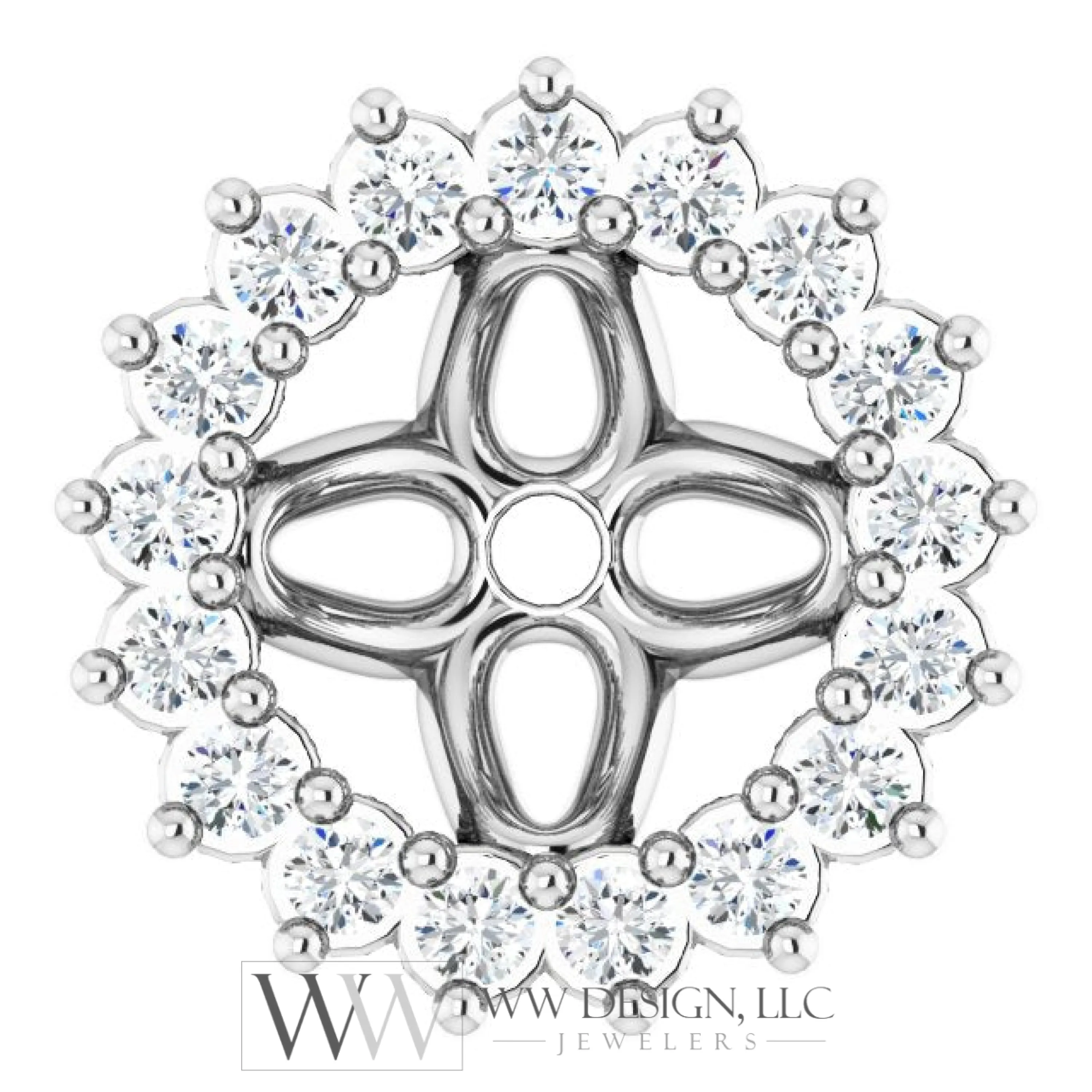 1/8 CTW Natural Diamond Earring Jackets 5mm Inside diameter - 14k Gold (Y, W, R), Sterling Silver or Platinum