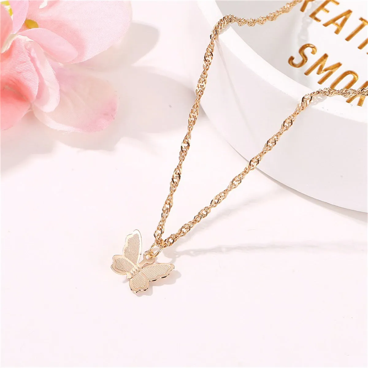 18K Gold-Plated Butterfly Choker Necklace