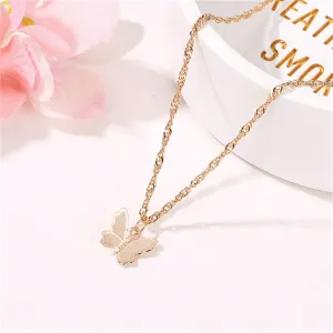 18K Gold-Plated Butterfly Choker Necklace