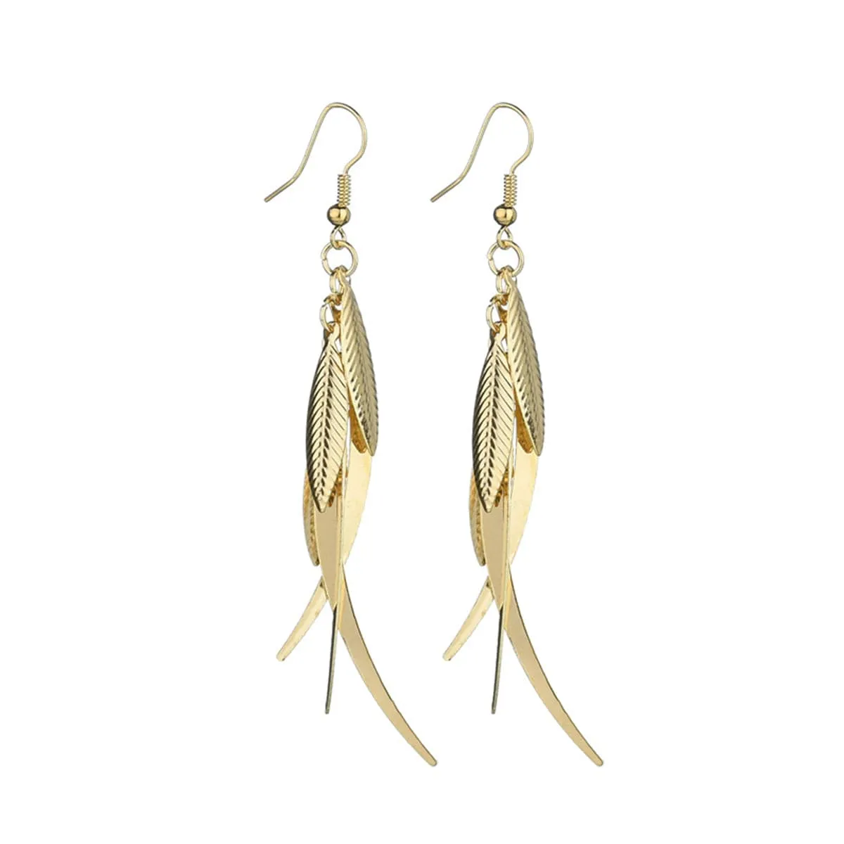 18K Gold-Plated Leaves Drop Earrings