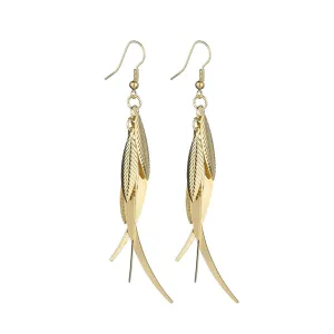 18K Gold-Plated Leaves Drop Earrings