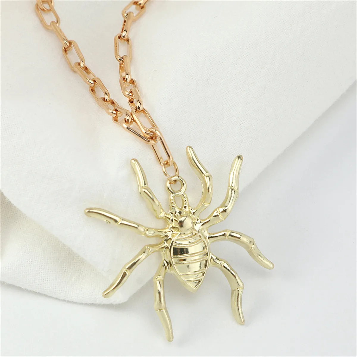 18K Gold-Plated Spider Pendant Chain Necklace