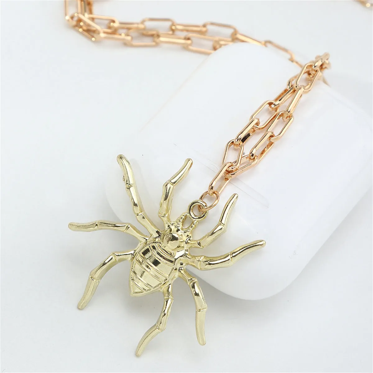 18K Gold-Plated Spider Pendant Chain Necklace