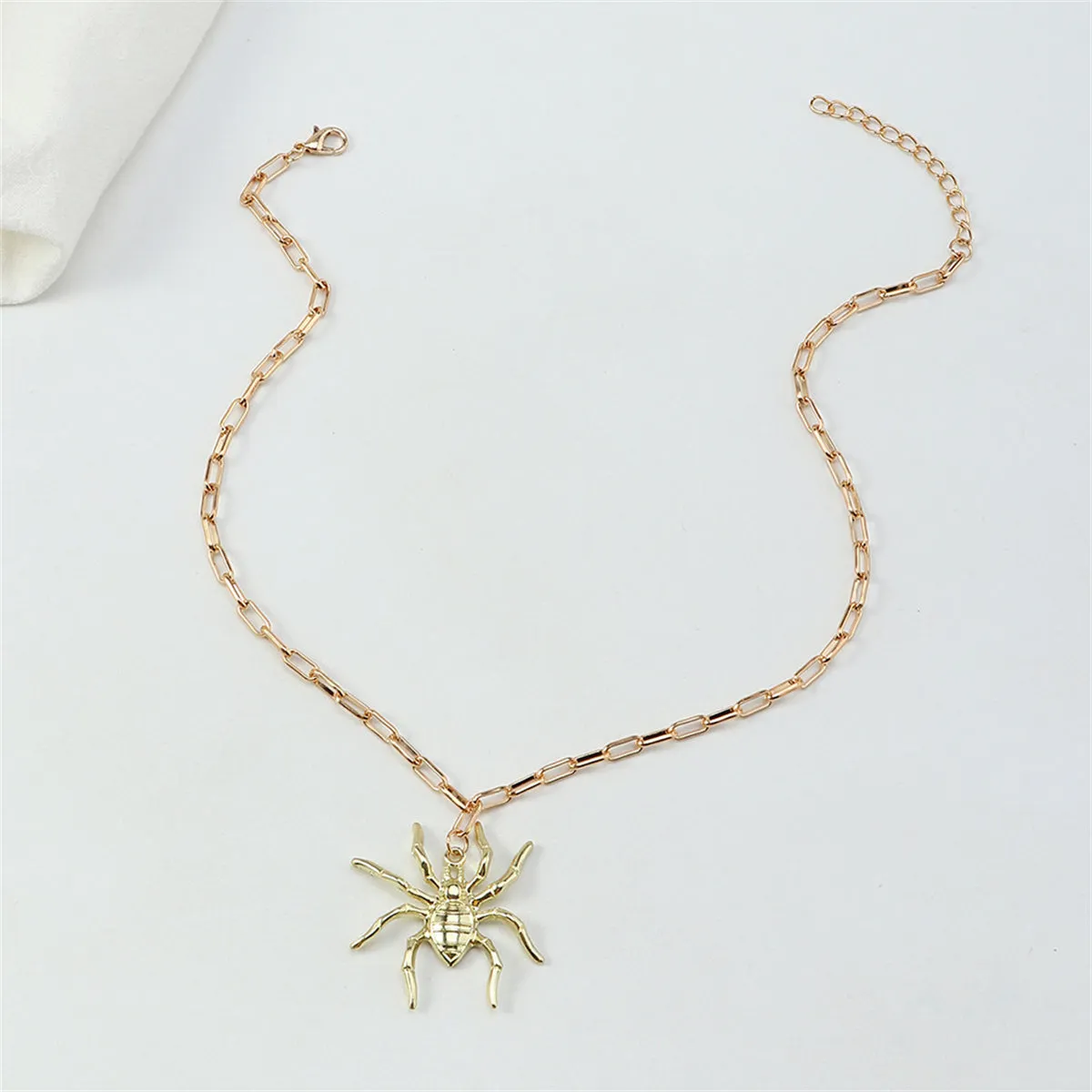 18K Gold-Plated Spider Pendant Chain Necklace