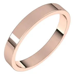 18K Rose 3 mm Flat Band Size 7.5