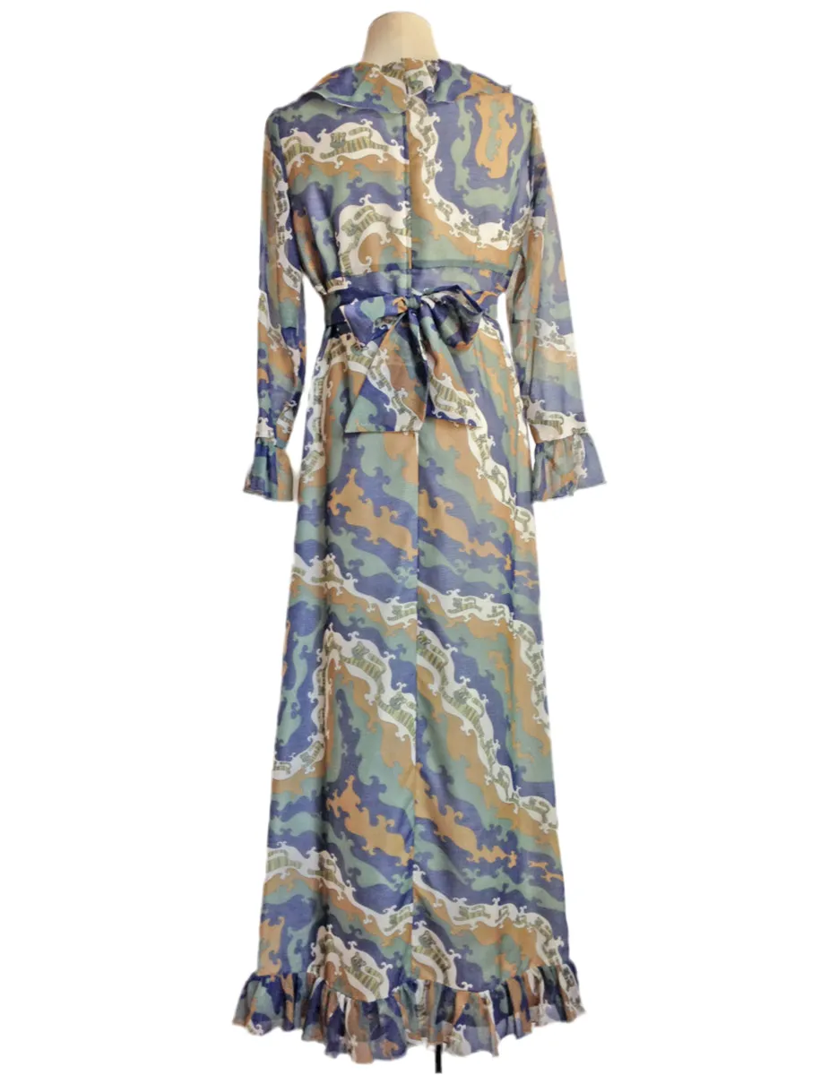 1960s Tiger Print Maxi Dress