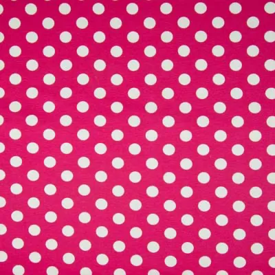 50CM REMNANT FUCHSIA POLKA DOT COTTON JERSEY