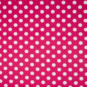 50CM REMNANT FUCHSIA POLKA DOT COTTON JERSEY