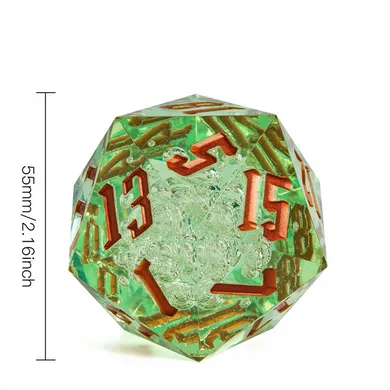 55mm Titan D20 - Sharp Edge Green Bubbles