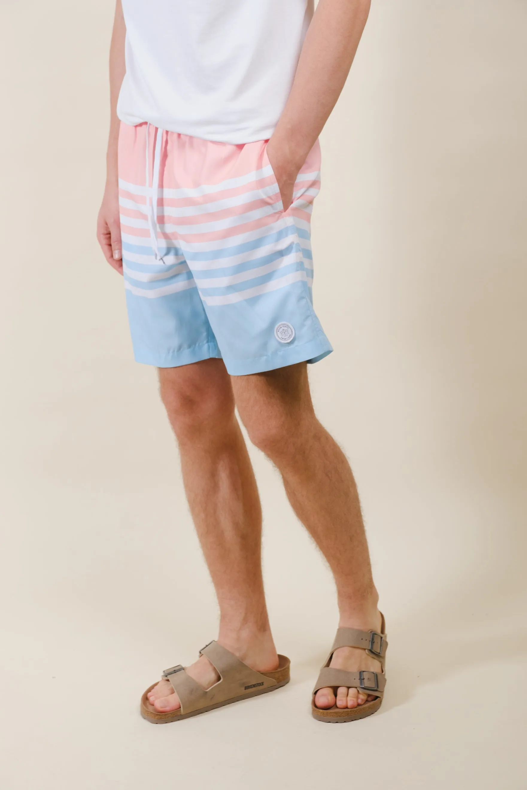 7"  Multi Stripe Swim Short