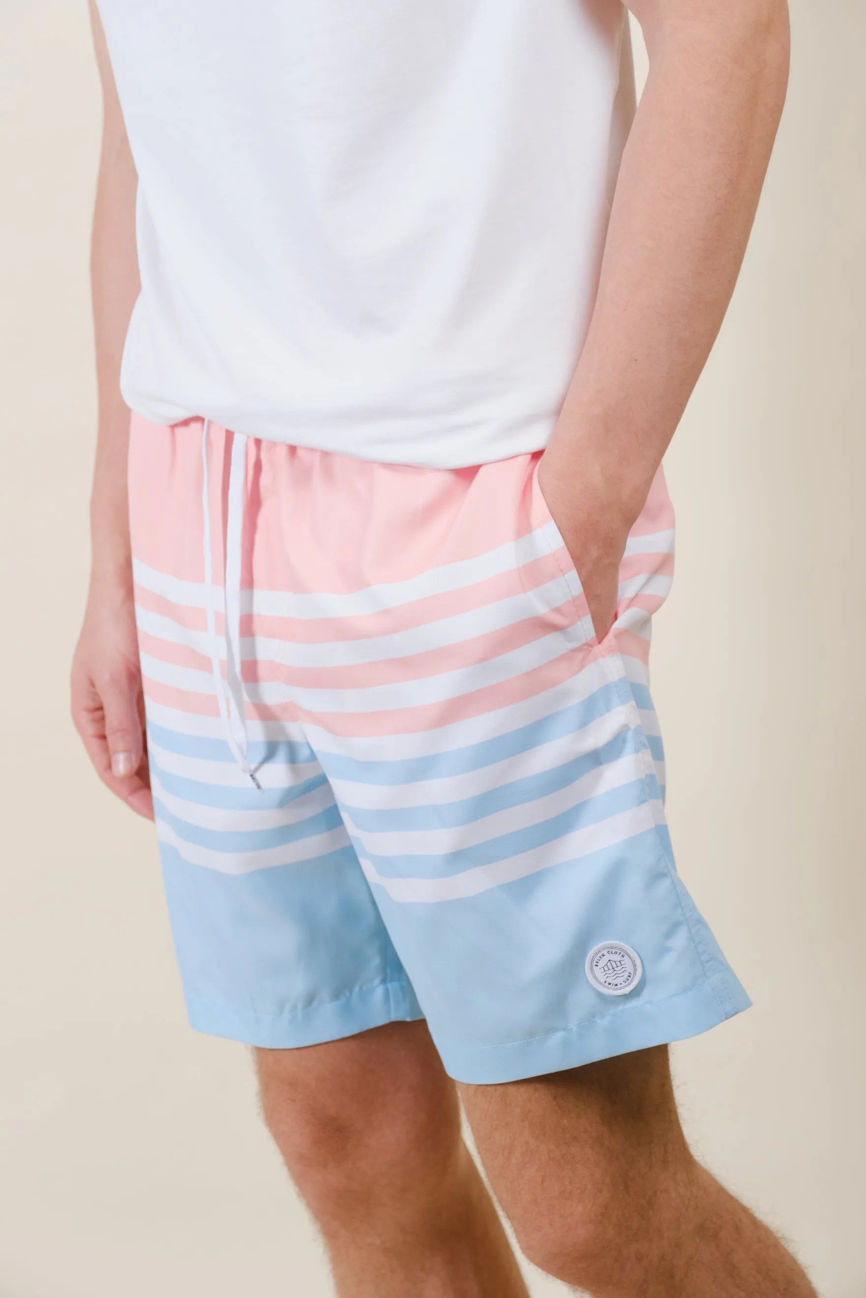7"  Multi Stripe Swim Short