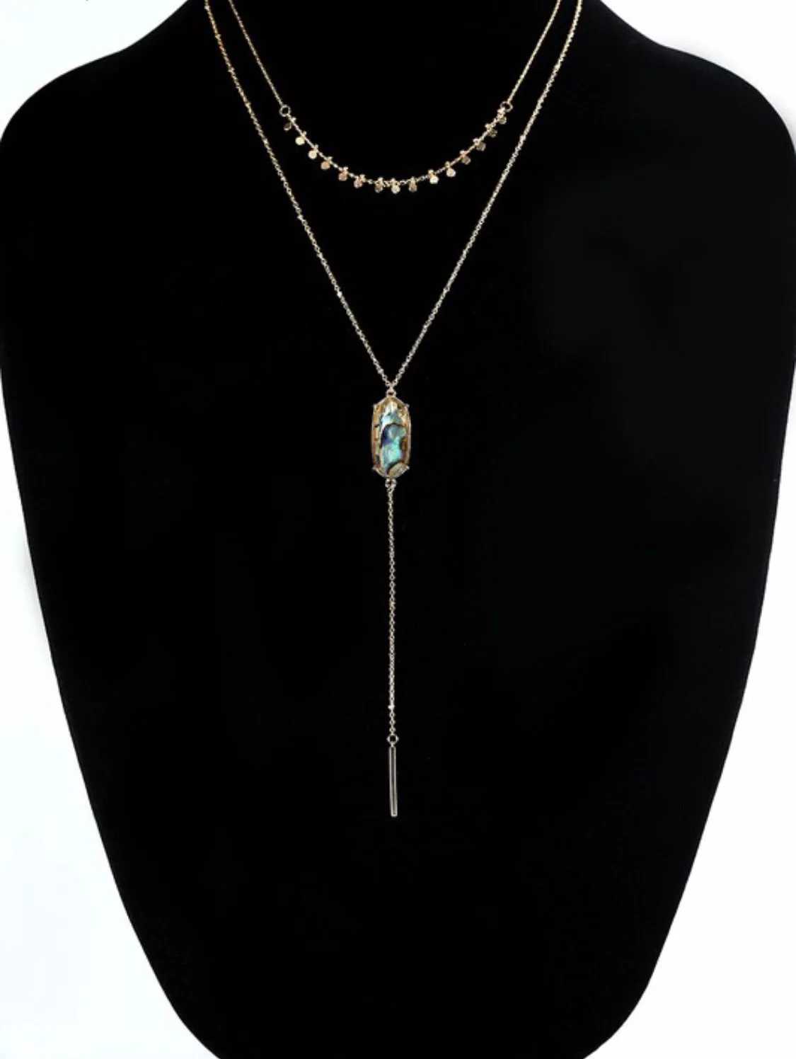 Abalone Shell Gold Layered Necklace