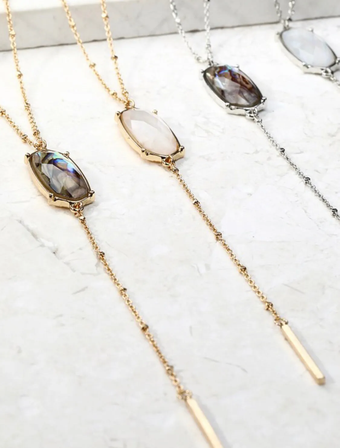 Abalone Shell Gold Layered Necklace