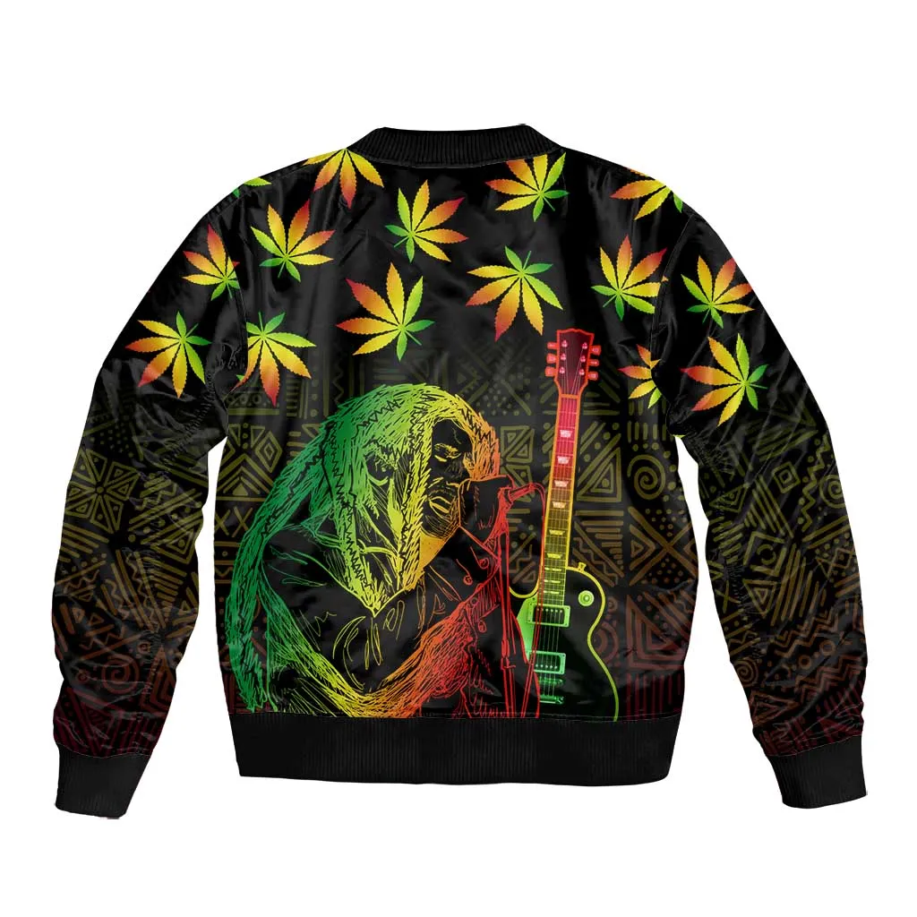 Afro Jamaica Legend Bob Day Bomber Jacket One Love Jamaican Reggae African Pattern LT14
