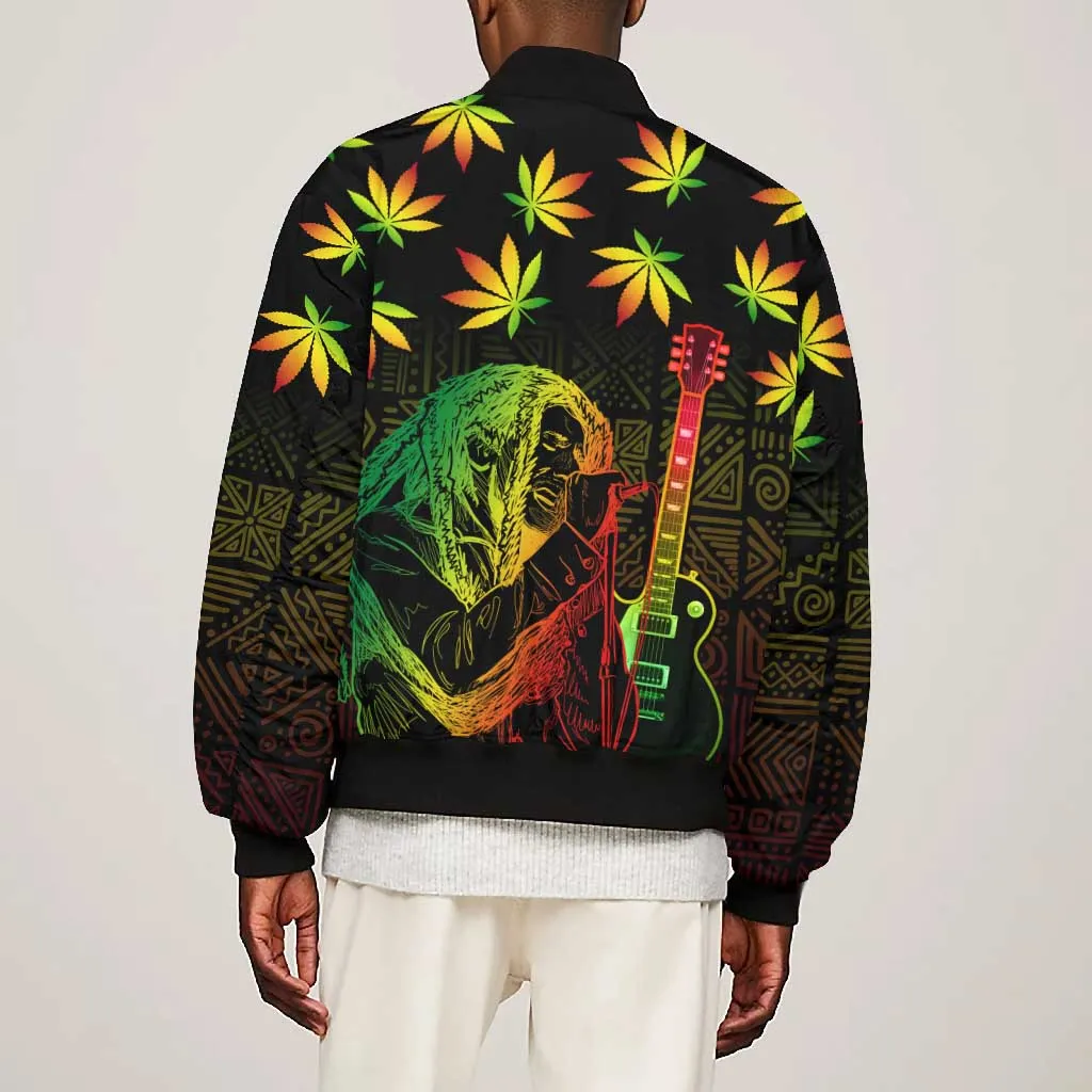 Afro Jamaica Legend Bob Day Bomber Jacket One Love Jamaican Reggae African Pattern LT14
