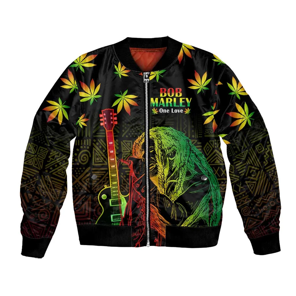 Afro Jamaica Legend Bob Day Bomber Jacket One Love Jamaican Reggae African Pattern LT14
