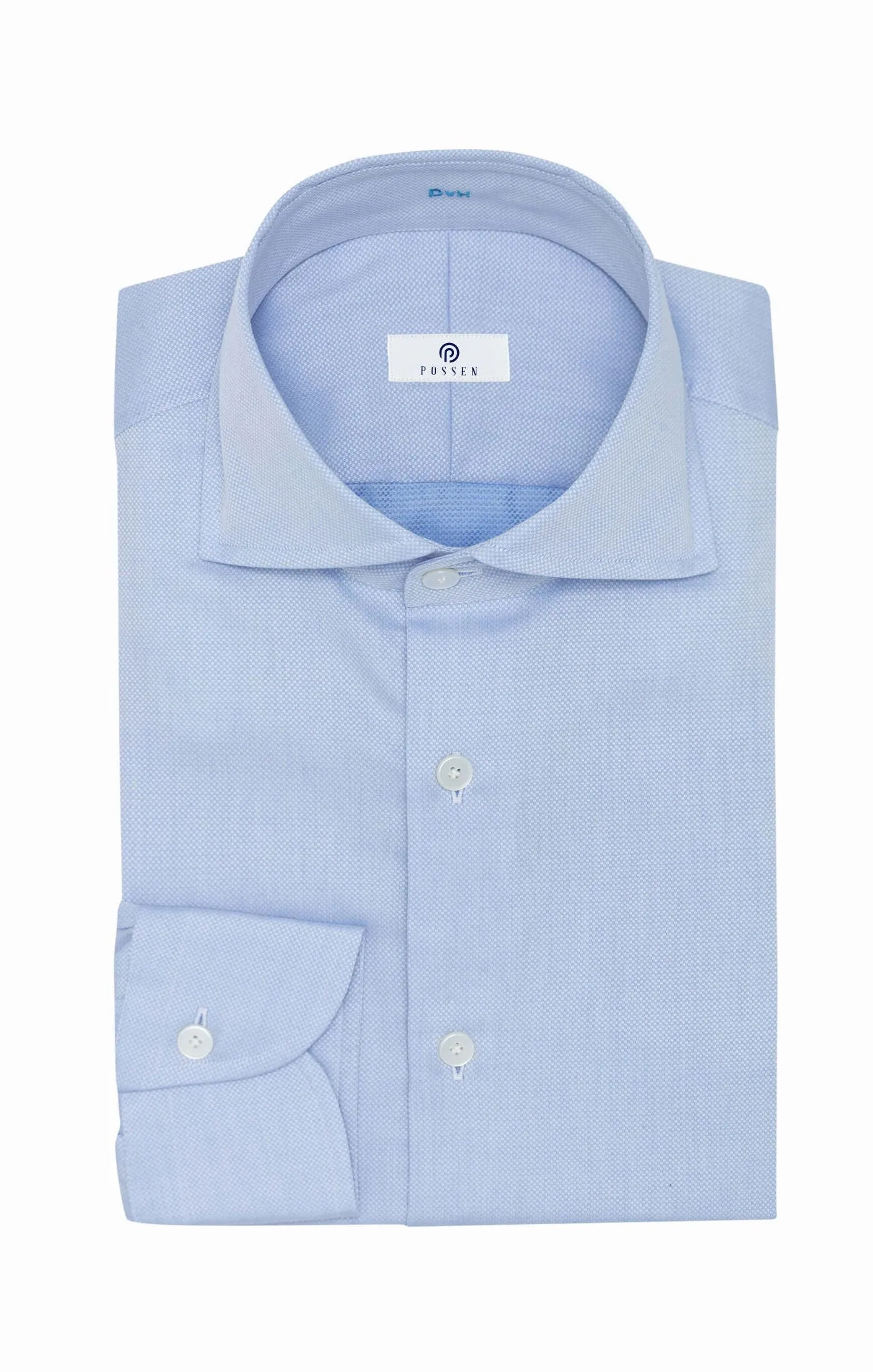 Albini Light Blue Dobby 365 Easy Care Fine Cotton