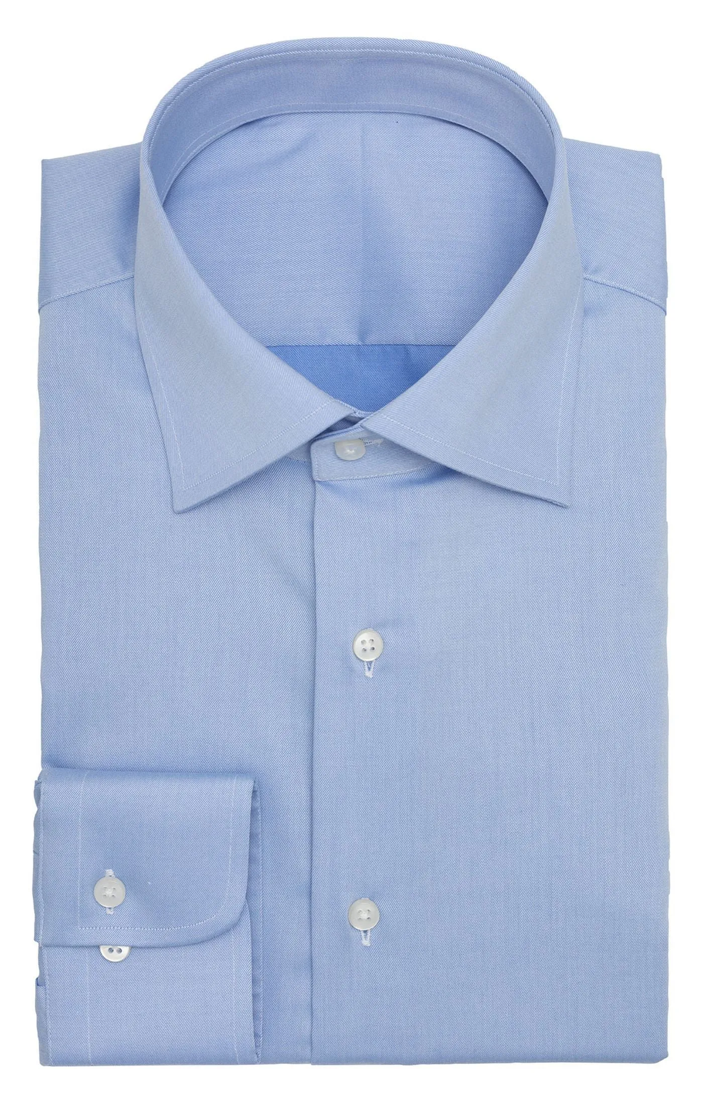 Albini Mid Blue Fine Twill 365 Easy Care Fine Cotton