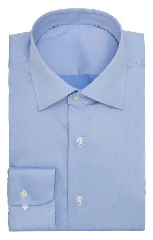Albini Mid Blue Fine Twill 365 Easy Care Fine Cotton