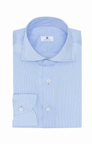 Albini Sky Blue Hairline Twill 365 Easy Care Fine Cotton